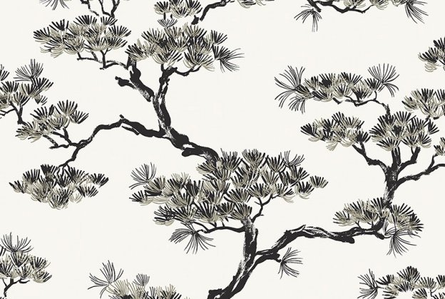 Käsitöötapeet Paper & Ink, Natural Silhouettes, ns50000 must/valge_1