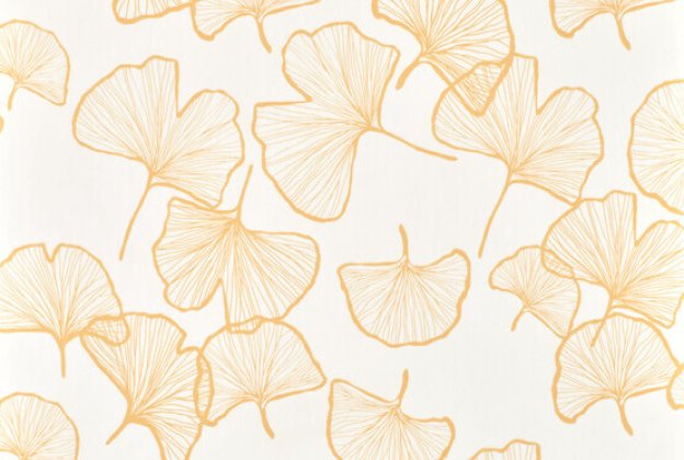 Veekindel PVC- põhine seinakate Mural Calypso 7013 Ginko Snow Gold valge/ oranź_1
