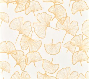 Veekindel PVC- põhine seinakate Mural Calypso 7013 Ginko Snow Gold valge/ oranź